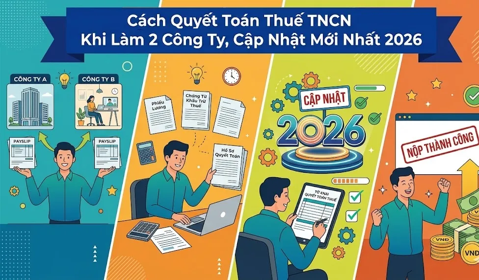 Cách Quyết Toán Thuế TNCN Khi Làm 2 Công Ty — Hướng Dẫn 2026