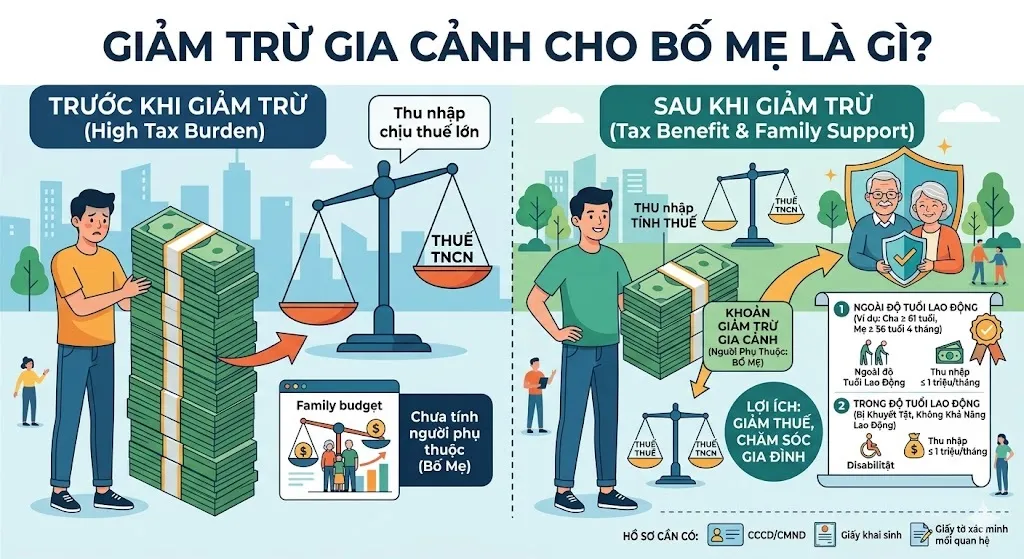 Giảm trừ gia cảnh cho bố mẹ là gì