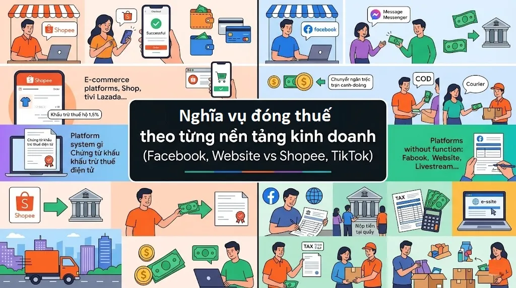 Nghĩa vụ đóng thuế theo từng nền tảng kinh doanh
