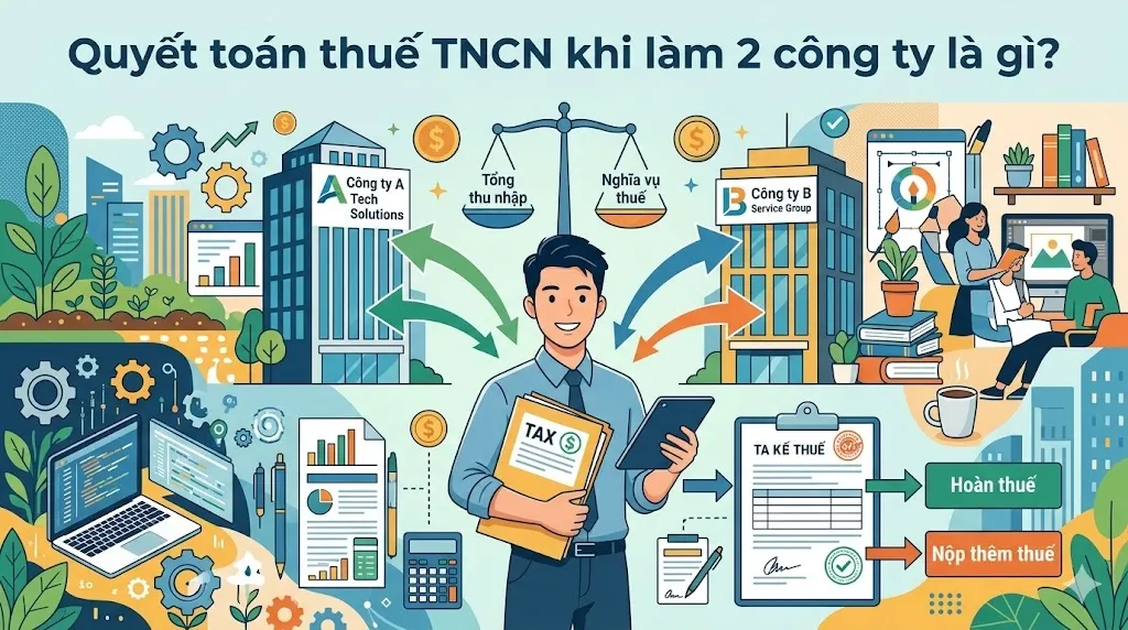 Quyết toán thuế TNCN khi làm 2 công ty là gì