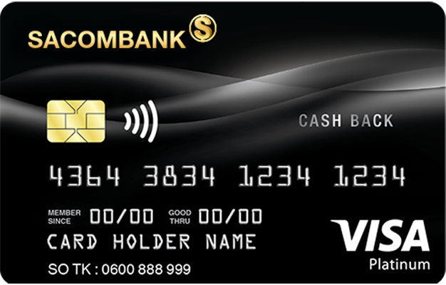 Thẻ tín dụng Sacombank Thẻ tín dụng Sacombank Visa Platinum Cashback