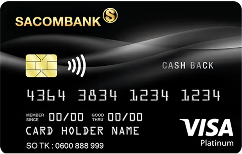 Thẻ tín dụng Sacombank Thẻ tín dụng Sacombank Visa Platinum Cashback