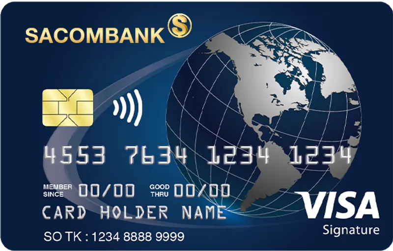 Thẻ tín dụng Sacombank Thẻ tín dụng Sacombank Visa Signature