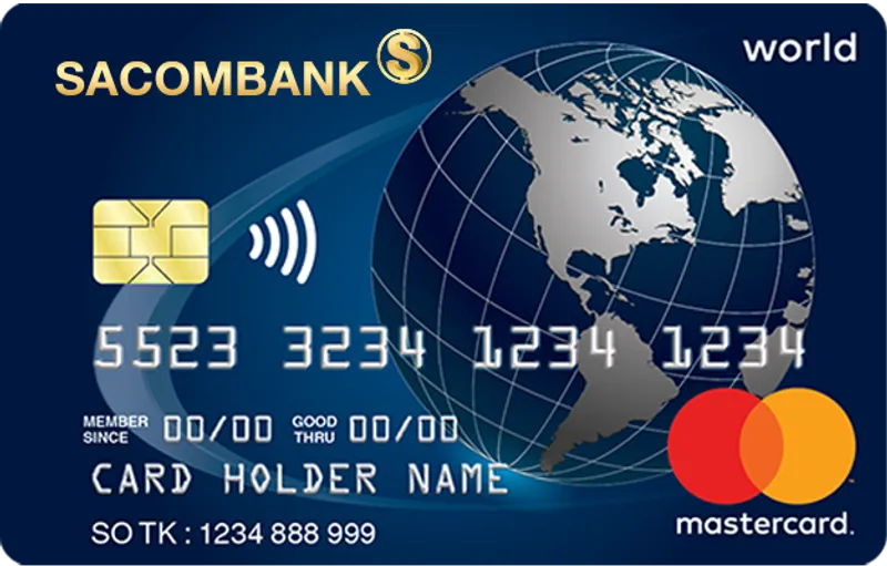 Thẻ tín dụng Sacombank Thẻ tín dụng Sacombank World Mastercard