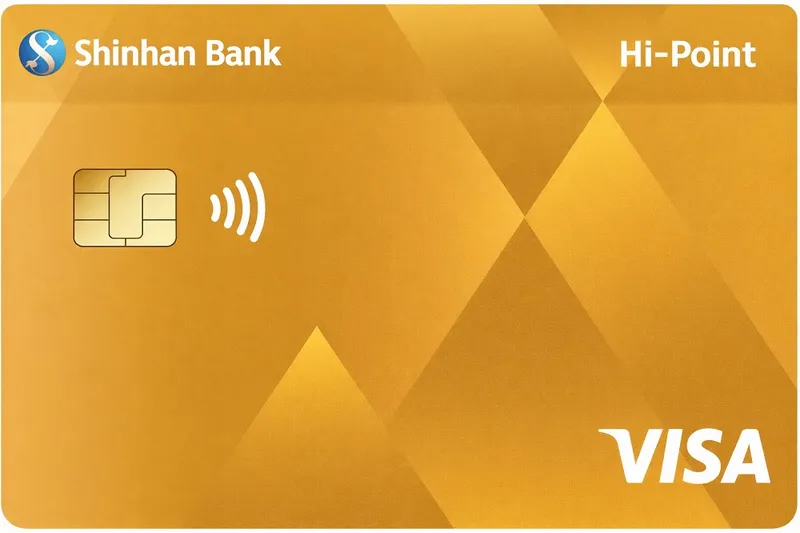 Thẻ tín dụng Shinhan bank Thẻ tín dụng quốc tế Shinhan Visa Hi-Point hạng Vàng