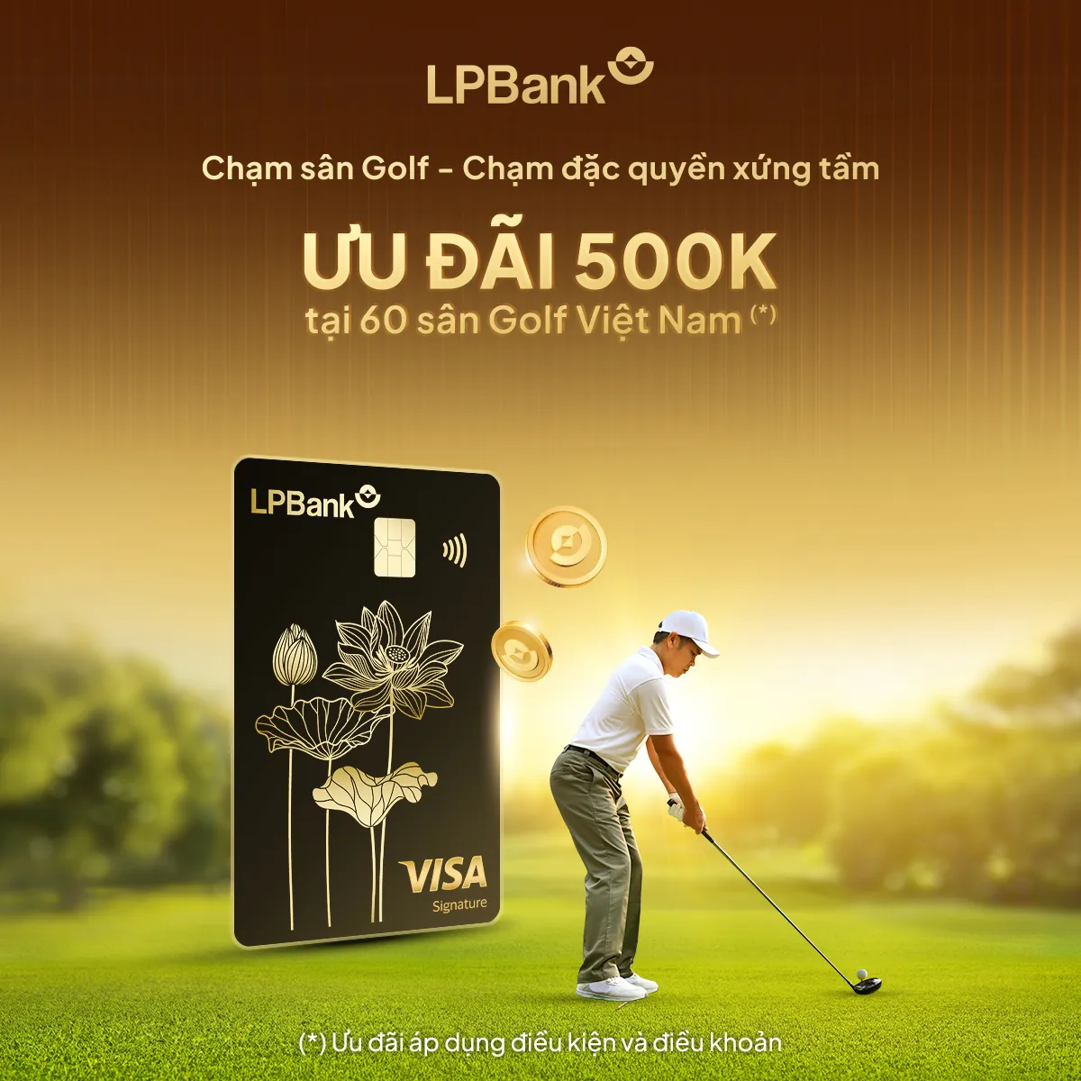Ưu đãi thẻ tín dụng Thẻ tín dụng quốc tế LPBank Visa Signature - Phòng chờ sân bay không giới hạn, Phí ngoại tệ chỉ 1%