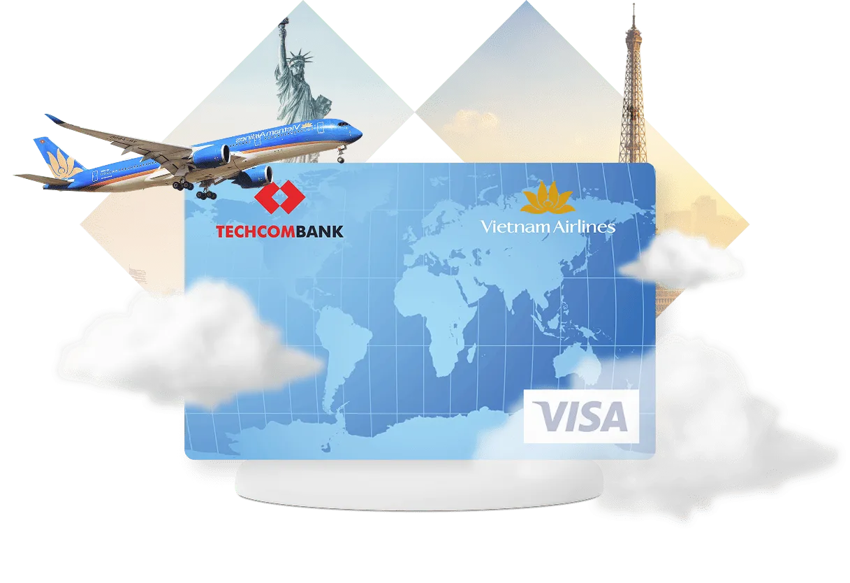 Ưu đãi thẻ tín dụng Thẻ tín dụng Vietnam Airlines Techcombank Visa Classic - Tích lũy dặm bay mỗi giao dịch, Miễn phí thường niên theo điều kiện