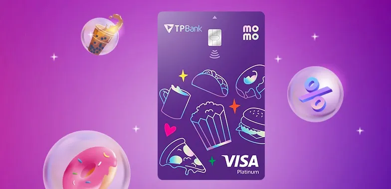 Ưu đãi thẻ tín dụng Thẻ tín dụng quốc tế TPBank Momo Visa Platinum - Trả góp 0% lãi suất, Miễn lãi lên đến 45 ngày