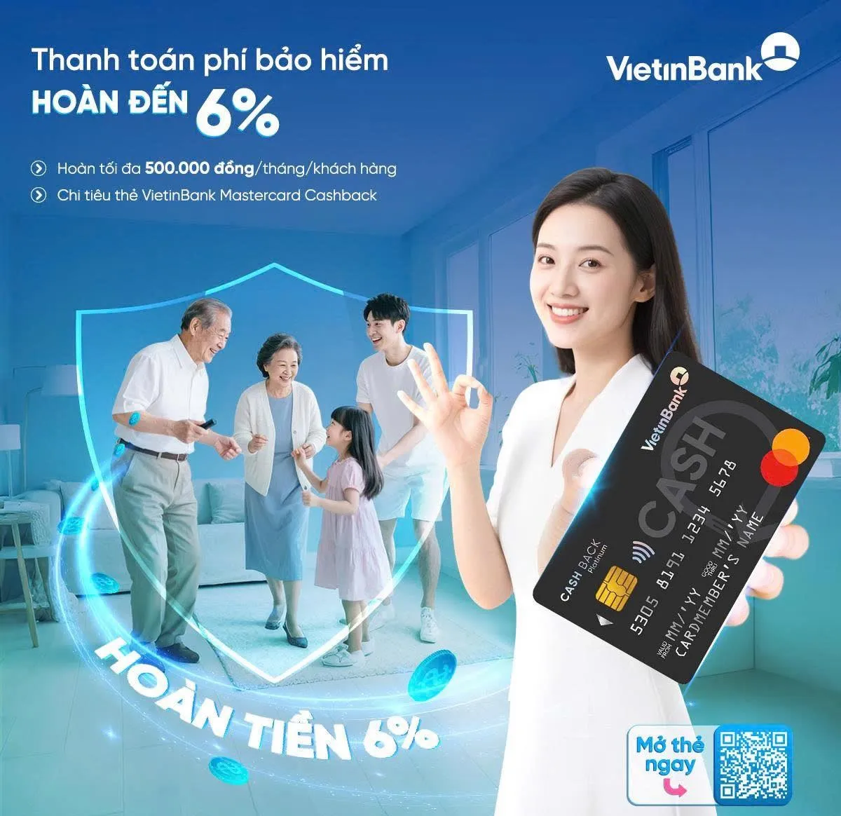 Ưu đãi thẻ tín dụng Thẻ tín dụng Vietinbank Mastercard Platinum Cashback - Hoàn tiền 6% mọi chi tiêu, Trả góp 0% lãi suất