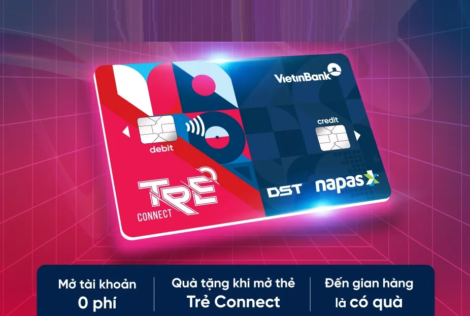 Ưu đãi thẻ tín dụng Thẻ tín dụng nội địa Trẻ Connect - Trả góp 0% lãi suất, Miễn lãi lên đến 55 ngày