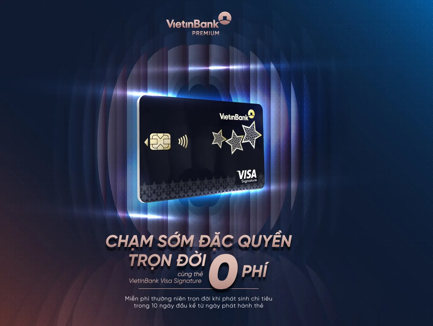 Ưu đãi thẻ tín dụng Thẻ tín dụng VietinBank Visa Signature - Phòng chờ sân bay không giới hạn, Phí ngoại tệ chỉ 0.5%