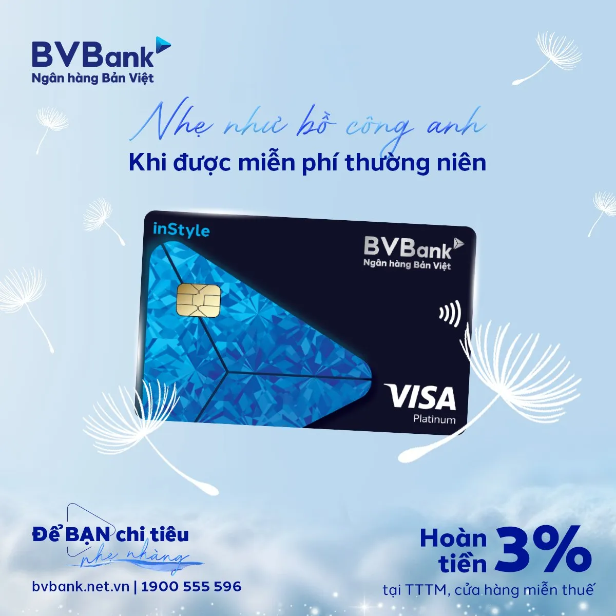 So sánh ưu nhược điểm thẻ tín dụng Thẻ tín dụng BVBank Visa inStyle