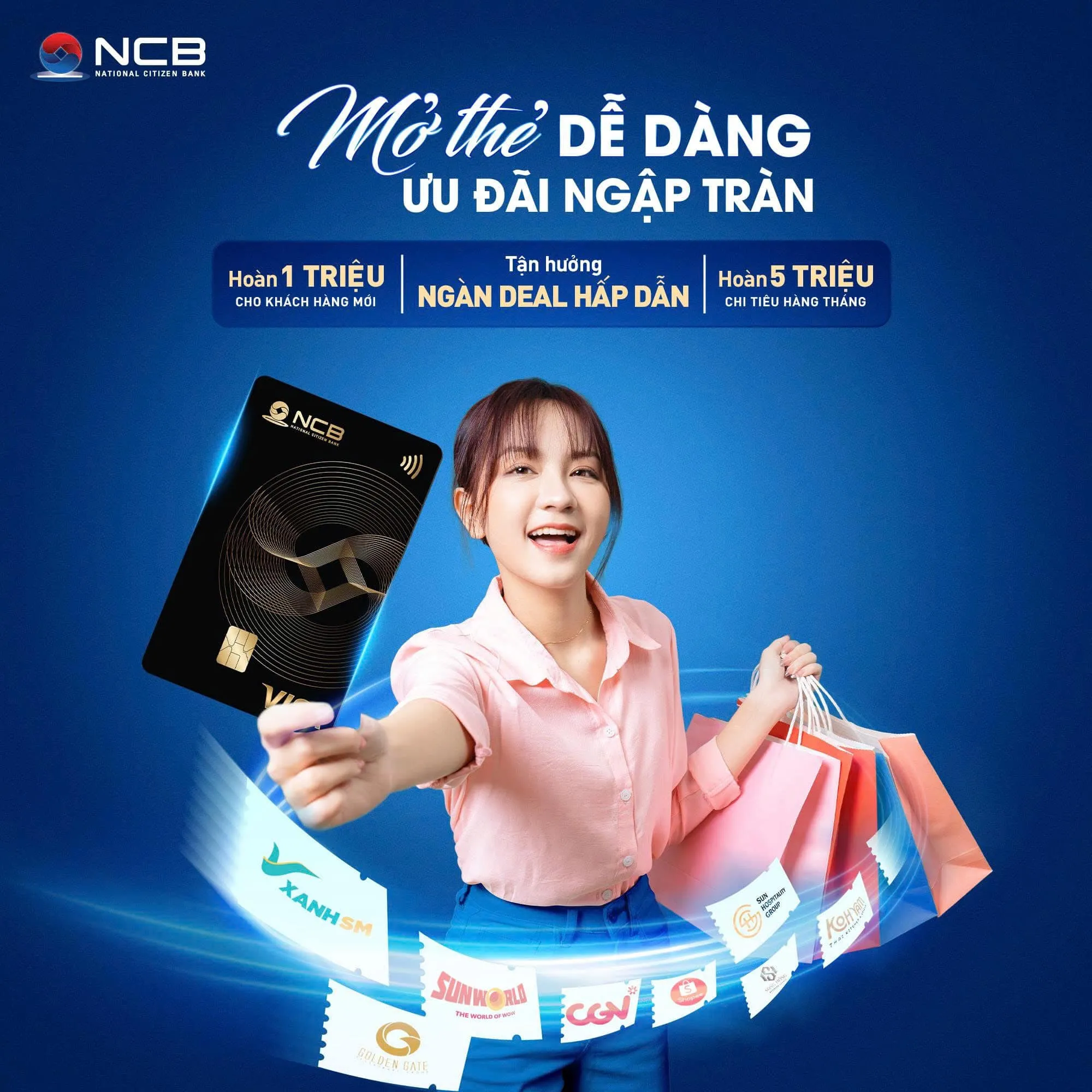 So sánh ưu nhược điểm thẻ tín dụng Thẻ tín dụng quốc tế NCB Visa Credit Platinum