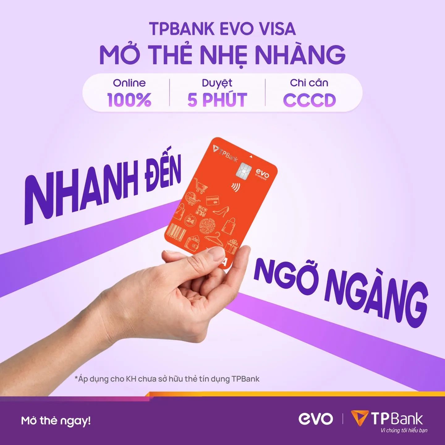 So sánh ưu nhược điểm thẻ tín dụng Thẻ tín dụng quốc tế TPBank EVO Visa